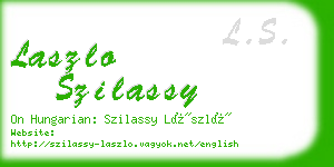 laszlo szilassy business card